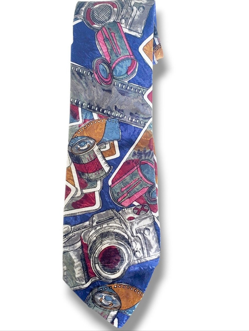 Pirelli Collection Men’s 100% Silk Tie Camara Blue Teal - Made In USA Vintage